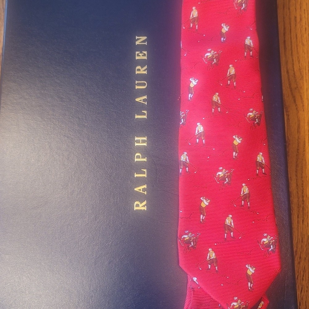 NWT Polo by Ralph Lauren Red Silk Golf Tie